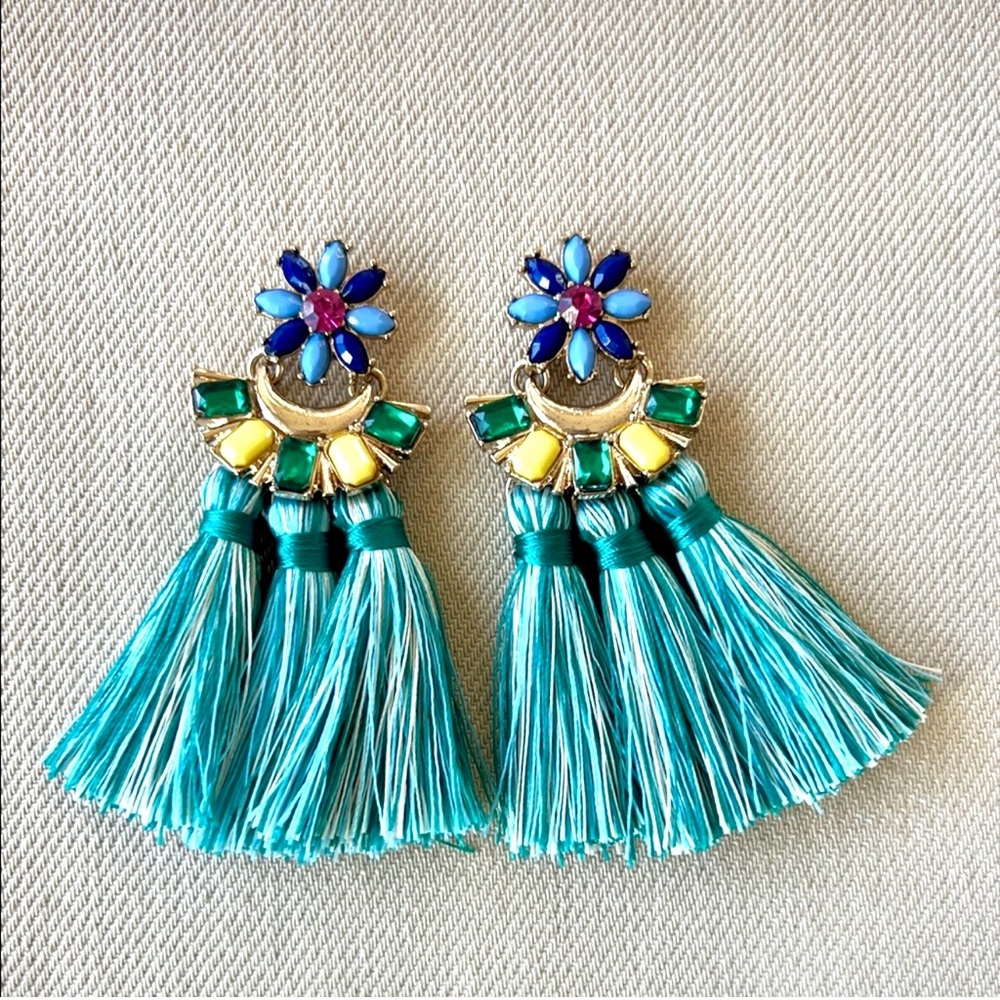 Shashi Floral Tassel Earrings